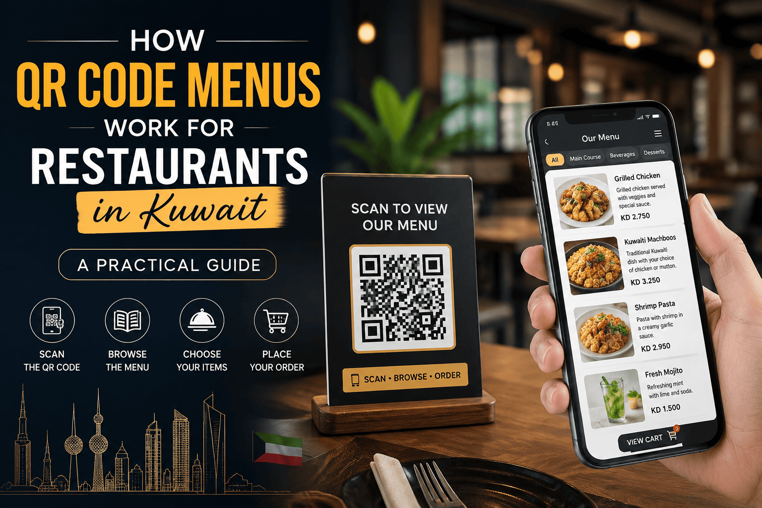 How QR Code Menus Work for Restaurants in Kuwait | Practical Guide 2026